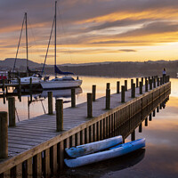 Buy canvas prints of Windermere glow. by Ashley Cooper