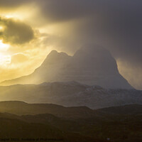 Buy canvas prints of Suilven glow. by Ashley Cooper