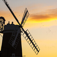 Buy canvas prints of Cley mill sunset. by Ashley Cooper