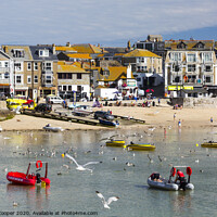 Buy canvas prints of St Ives harbour. by Ashley Cooper