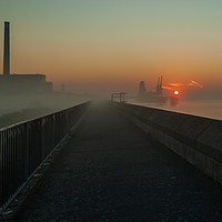 Buy canvas prints of Tilbury Power Station at sunrise by Peter Smith