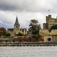 Buy canvas prints of Rochester Castle and Cathedral by Peter Smith