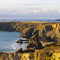 Buy canvas prints of Seascape from Bedruthan Steps in Cornwall by Carolyn Barnard
