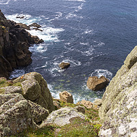 Buy canvas prints of Rugged Cornish Coastline at Gwennap Head by Carolyn Barnard