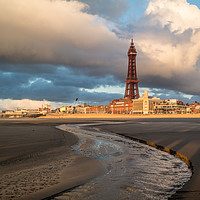 Buy canvas prints of Blackpool on a  winters evening by gary telford