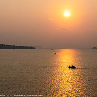 Buy canvas prints of sunset with fishing boats in the vicinity singapore by Mario Koufios