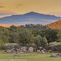 Buy canvas prints of Sunset over the mountains of the Sierra de Guadarrama. madrid Spain. by Mario Koufios