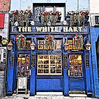 Buy canvas prints of The White Hart Pub, Whitechapel, London by John Chapman