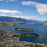 Buy canvas prints of Queenstown on lake Wakatipu, New Zealand by Martin Smith