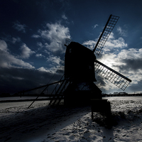 Buy canvas prints of  Winter Windmill by Andy Bennette