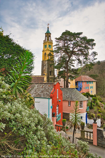 Portmeirion Clock Tower  Picture Board by Kevin Smith