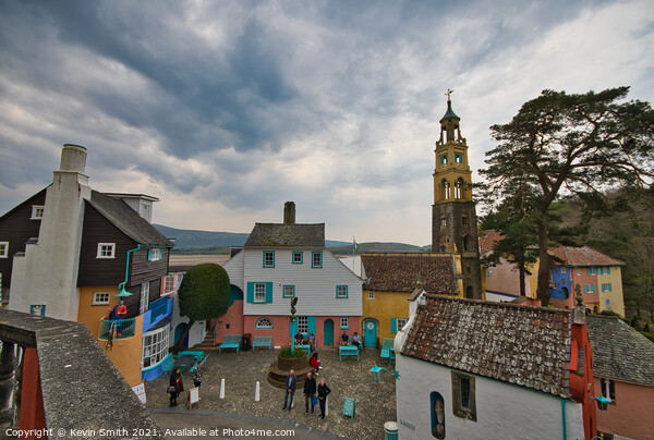 Portmeirion Village Picture Board by Kevin Smith