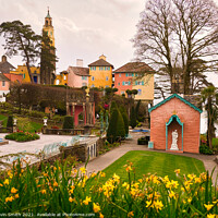 Buy canvas prints of portmeirion gardens architecture  by Kevin Smith