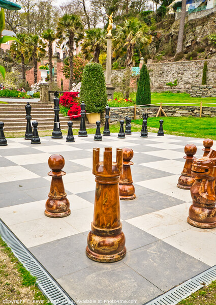 Time for chess at Portmeirion Picture Board by Kevin Smith