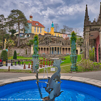 Buy canvas prints of Portmeirion Fountain by Kevin Smith