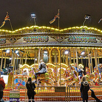 Buy canvas prints of Carousel ride Albert Dock by Kevin Smith