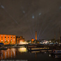 Buy canvas prints of Albert Dock festival of light by Kevin Smith