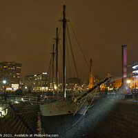 Buy canvas prints of A Tall ship in drydock  at Albert Dock Liverpool by Kevin Smith
