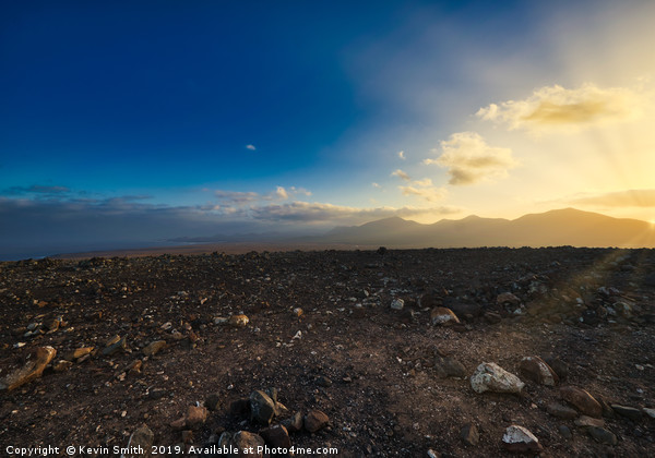 Sunrise over the Montana Roja Volcano Lanzarote Picture Board by Kevin Smith
