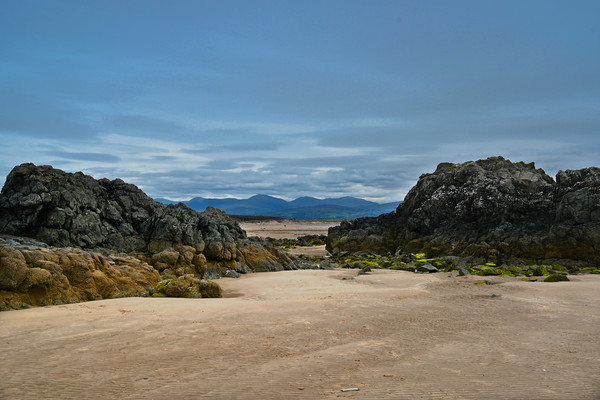 Snowdonia view from Ynys Llanddwyn Picture Board by Kevin Smith