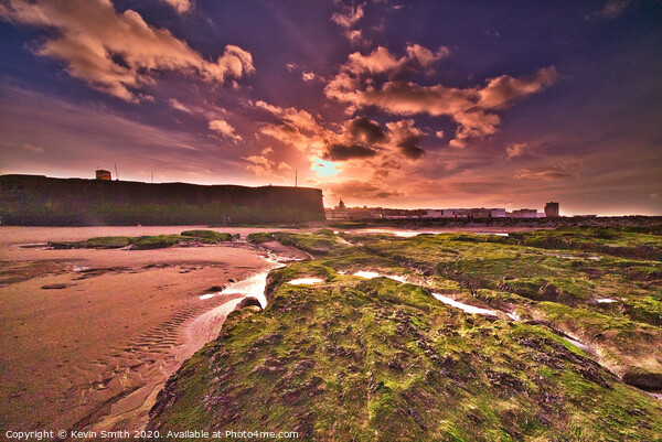 Sunset over Perch Rock fort, New Brighton Wirral Picture Board by Kevin Smith