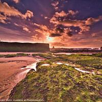 Buy canvas prints of Sunset over Perch Rock fort, New Brighton Wirral by Kevin Smith