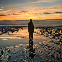 Buy canvas prints of Sunset on Crosby Beach by Kevin Smith