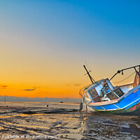 Buy canvas prints of Fishing Vessel Womack, on the beach at  Meols by Kevin Smith