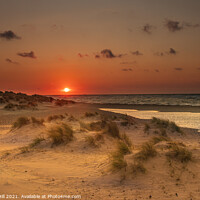 Buy canvas prints of Sunset on Holkham Beach by Stuart Hill