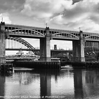 Buy canvas prints of Bridges across the River Tyne (b&w) by EMMA DANCE PHOTOGRAPHY