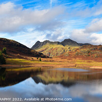 Buy canvas prints of A view across Blea Tarn towards the Langdale Pikes by EMMA DANCE PHOTOGRAPHY