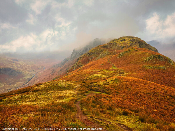 Mist rolling in over Gibson Knott and Calf Crag Picture Board by EMMA DANCE PHOTOGRAPHY