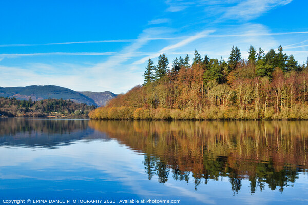 Autumn reflections on Derwentwater Picture Board by EMMA DANCE PHOTOGRAPHY