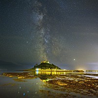 Buy canvas prints of St Michael's Mount under the Milky Way by Paul Cooper
