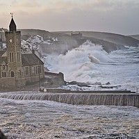 Buy canvas prints of Storm Ellen hit Porthleven, Cornwall by Paul Cooper