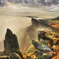 Buy canvas prints of Ramshaw Rocks Morning Mist by Allan Harris