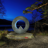 Buy canvas prints of Rowardennan Memorial At Night by Ronnie Reffin