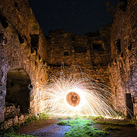 Buy canvas prints of Lachlan Castle Fire Poi by Ronnie Reffin