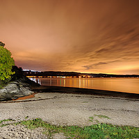 Buy canvas prints of Ardentinny Beach At Night 1 by Ronnie Reffin