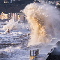 Buy canvas prints of Storm wave at Dawlish by David Moore