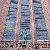 Buy canvas prints of Liverpool Anglican Cathedral statue by Jan Gregory