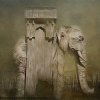 Buy canvas prints of Elephant of Les Miserables by Karen Martin