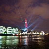 Buy canvas prints of The Shard Laser Show by Karen Martin