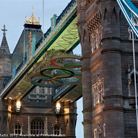 Buy canvas prints of Olympic Symbol on Tower Bridge by Karen Martin