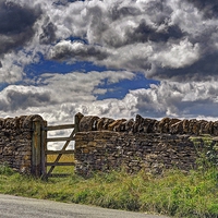 Buy canvas prints of  Dry Stone Wall and Gate by Karen Martin