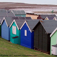 Buy canvas prints of BEACH HUTS AT WEST MERSEA, ESSEX by Ray Bacon LRPS CPAGB