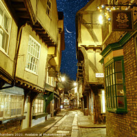 Buy canvas prints of Starry Night in York Shambles by Alison Chambers