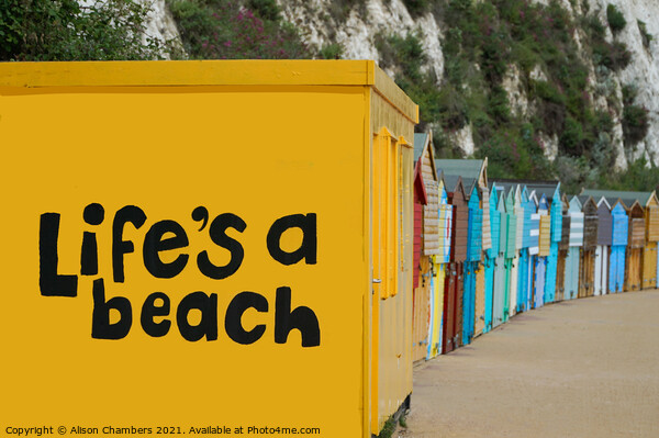 Broadstairs Beach Huts Picture Board by Alison Chambers