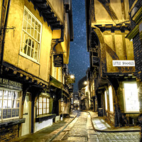 Buy canvas prints of Starry Night in York Shambles Portrait by Alison Chambers