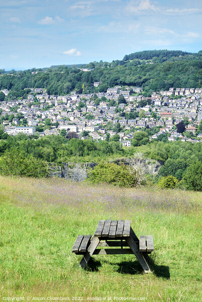 Matlock View and Picnic Table Picture Board by Alison Chambers